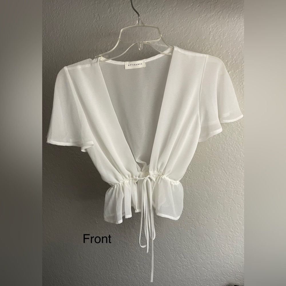 Attirance white see through blouse. XS/Sm